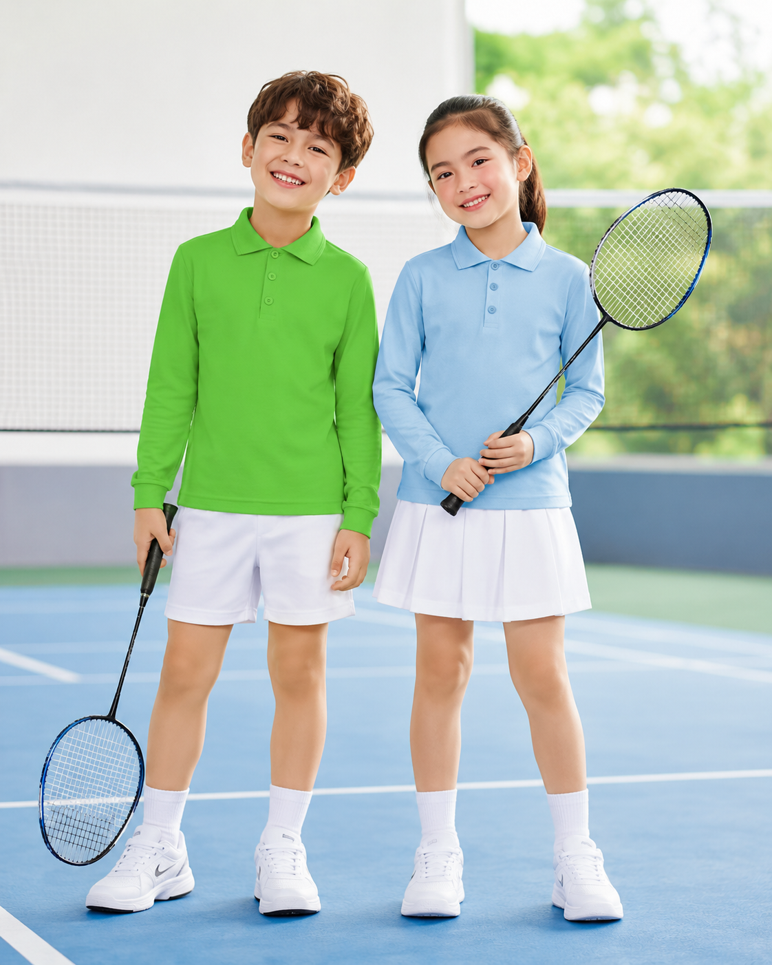 Kinder-Langarm-Poloshirt – individuell personalisierbar