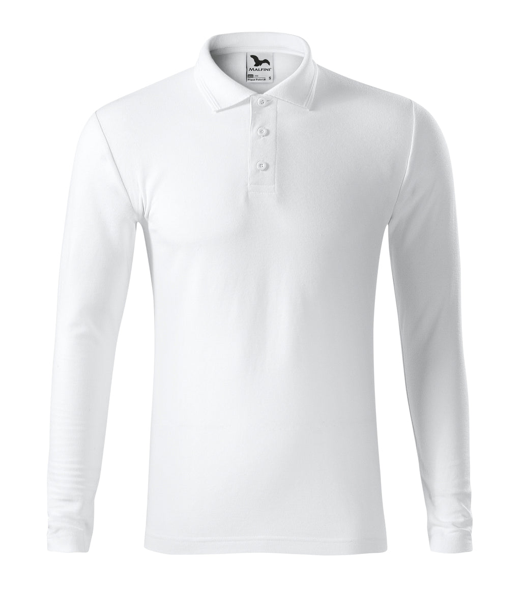 Premium Herren Langarm-Poloshirt – individuell personalisierbar