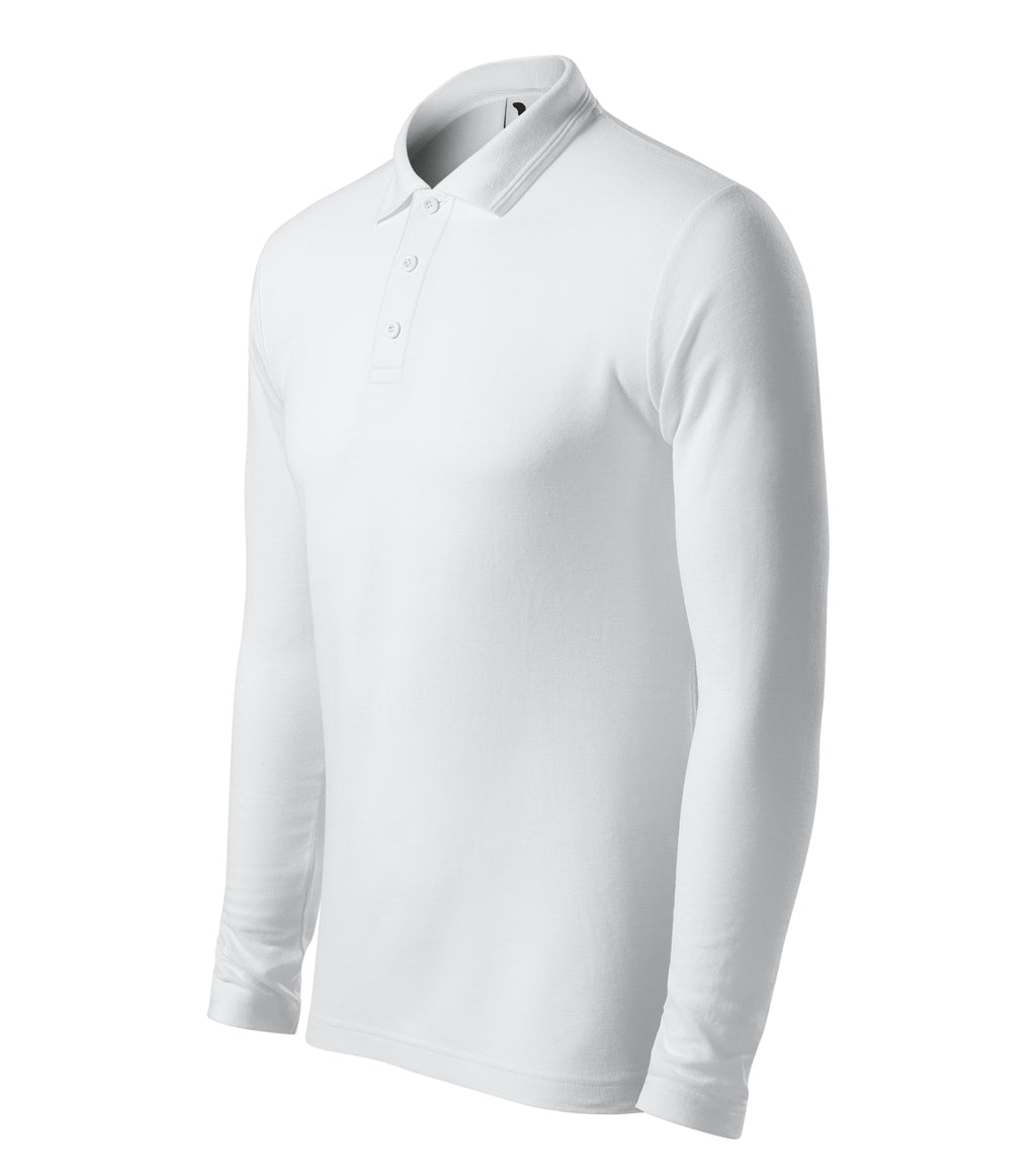Premium Herren Langarm-Poloshirt – individuell personalisierbar
