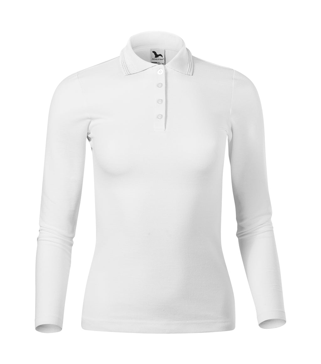 Elegantes Damen-Langarm-Poloshirt – individuell personalisierbar