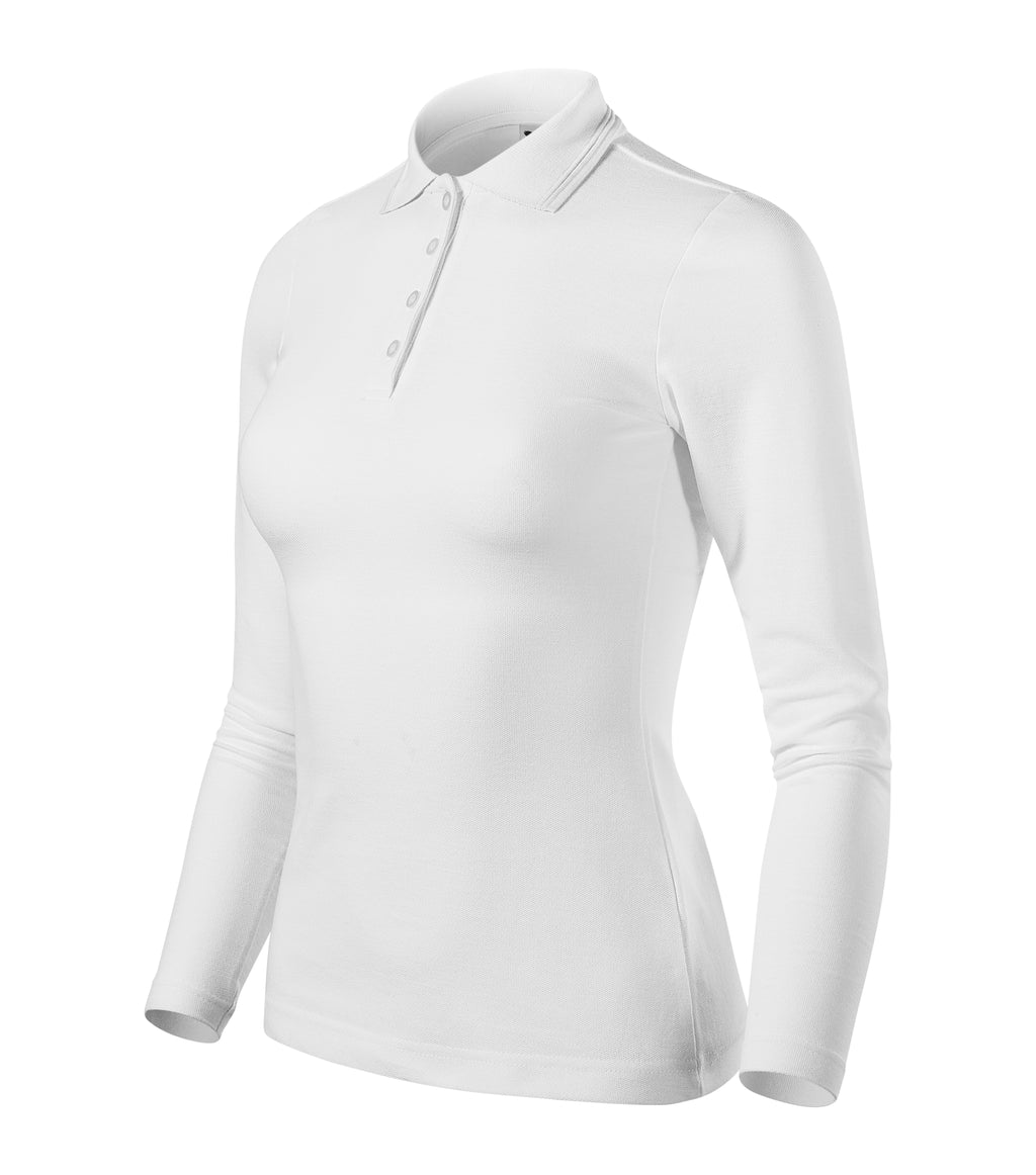 Elegantes Damen-Langarm-Poloshirt – individuell personalisierbar