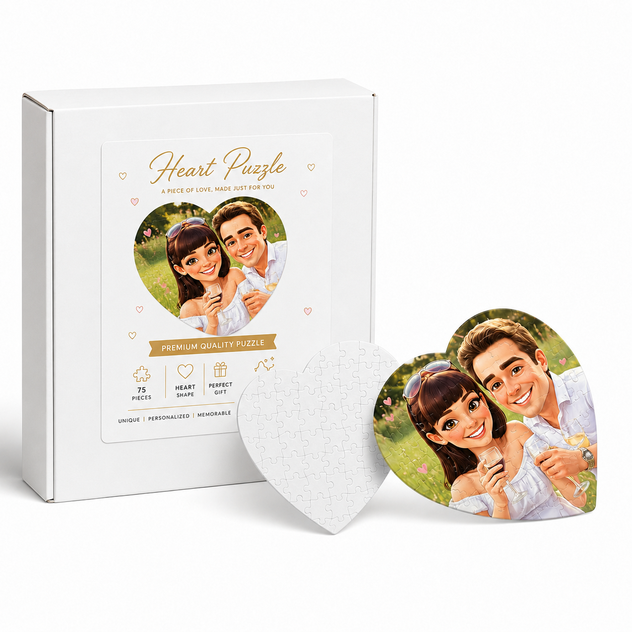 Puzzle - Herz, 19,5 x 19,5 cm, 75 Elemente