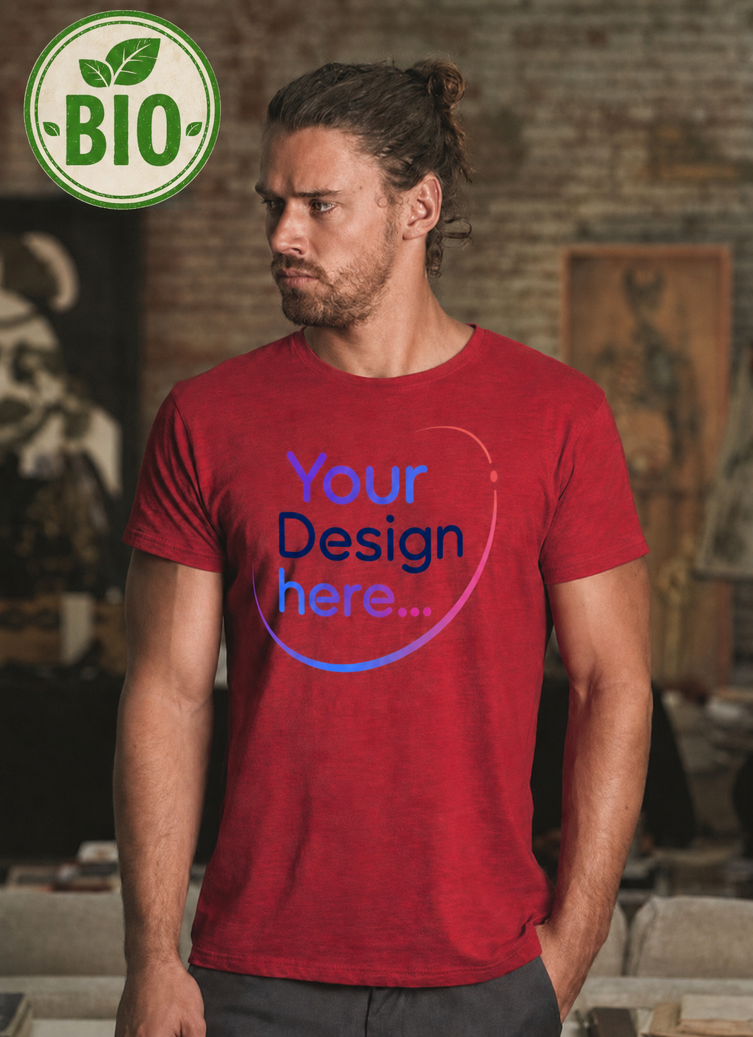 Bio-Herren-Rundhals-T-Shirt B&C