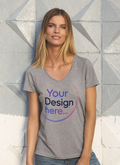 Damen-Tri-Blend V-Ausck T-Shirt
